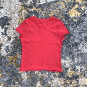 Brandy Melville Ruched Sleeve Tee
